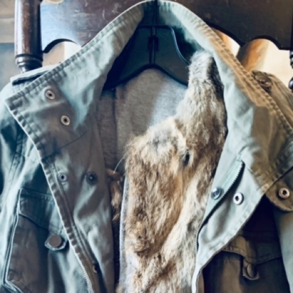 ✨✨Army Green Fur Removable FurLining/ Hood Utility Jacket 🧥 - Picture 5 of 11